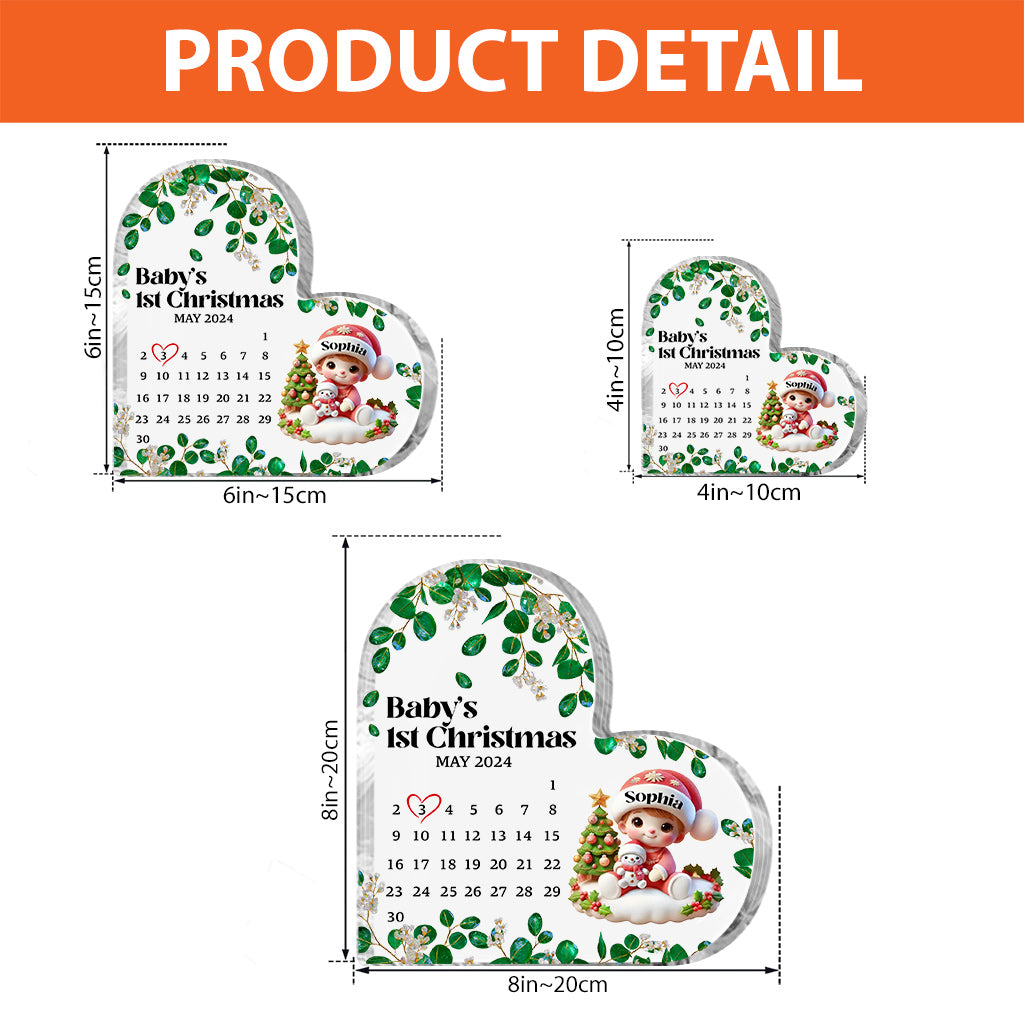 Baby 1st Christmas - Personalized Family Custom Shaped Acrylic Plaque