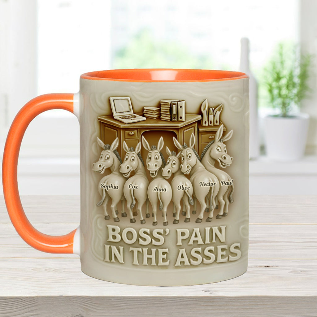 Funny Boss Pain in the Asses Donkey - Personalized Colleague Accent Mug