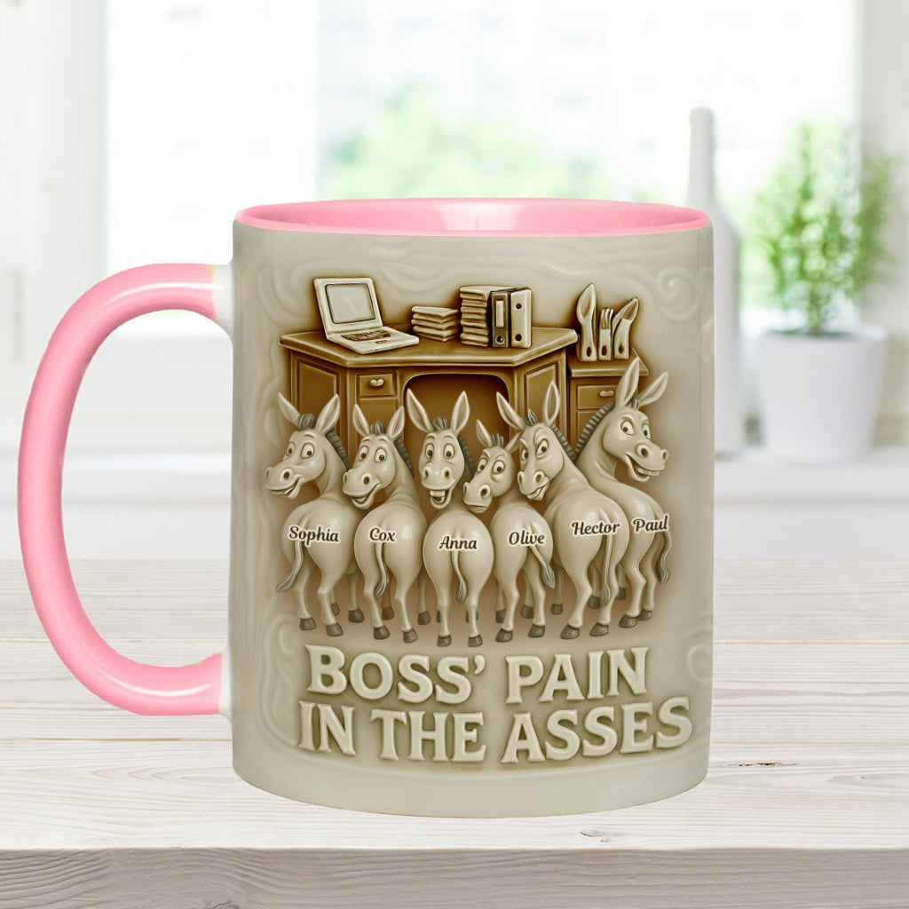 Funny Boss Pain in the Asses Donkey - Personalized Colleague Accent Mug