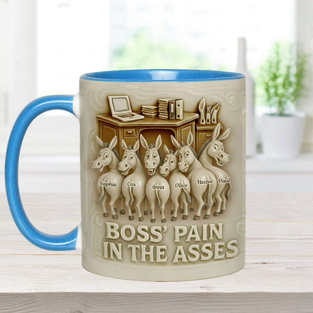 Funny Boss Pain in the Asses Donkey - Personalized Colleague Accent Mug