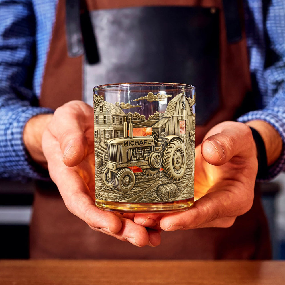 Countryside Life - Personalized Tractor Whiskey Glass