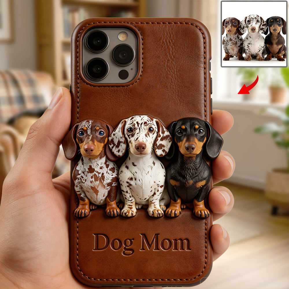 Custom Any Photo - Personalized Dog Leather Phone Case