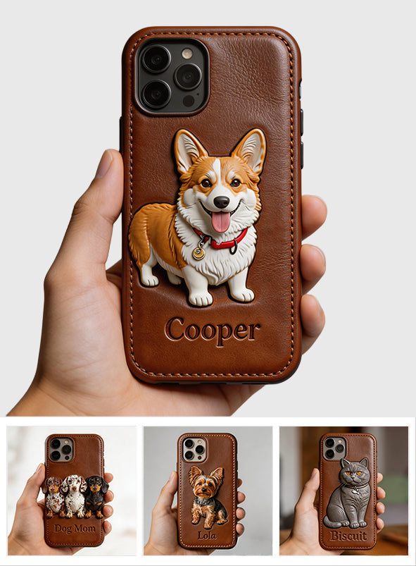 Custom Any Photo - Personalized Dog Leather Phone Case