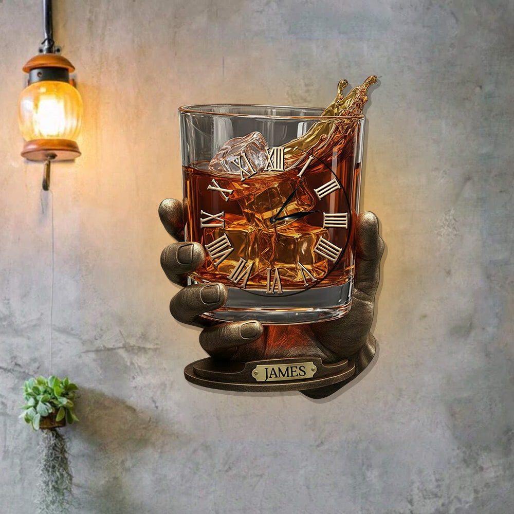 Whiskey Time - Personalized Whisky LED Light Wall Clock