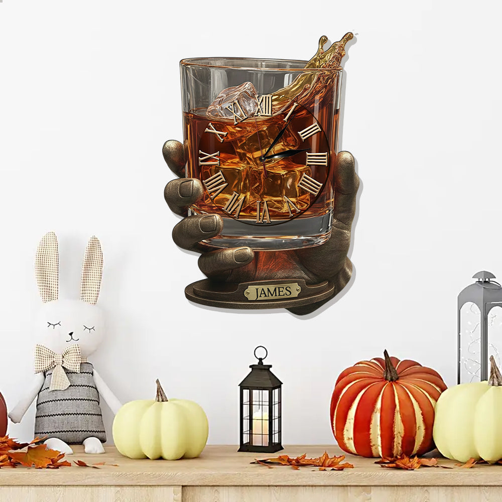 Whiskey Time - Personalized Whisky LED Light Wall Clock