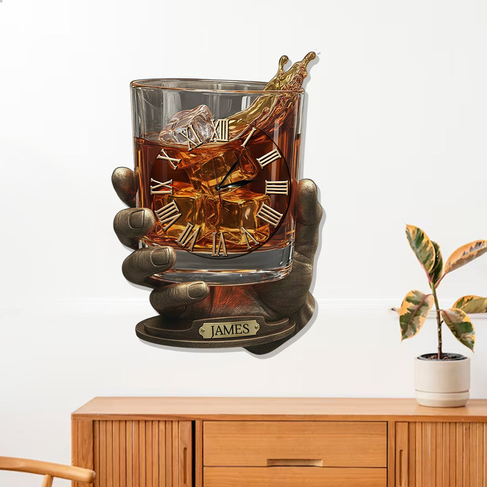 Whiskey Time - Personalized Whisky LED Light Wall Clock