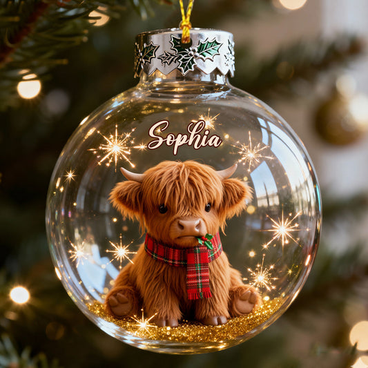 Adorable Highland Cow - Personalized Highland Cow Ornament