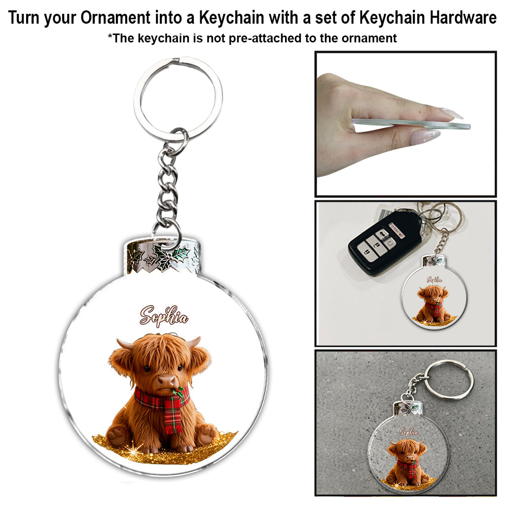 Adorable Highland Cow - Personalized Highland Cow Ornament