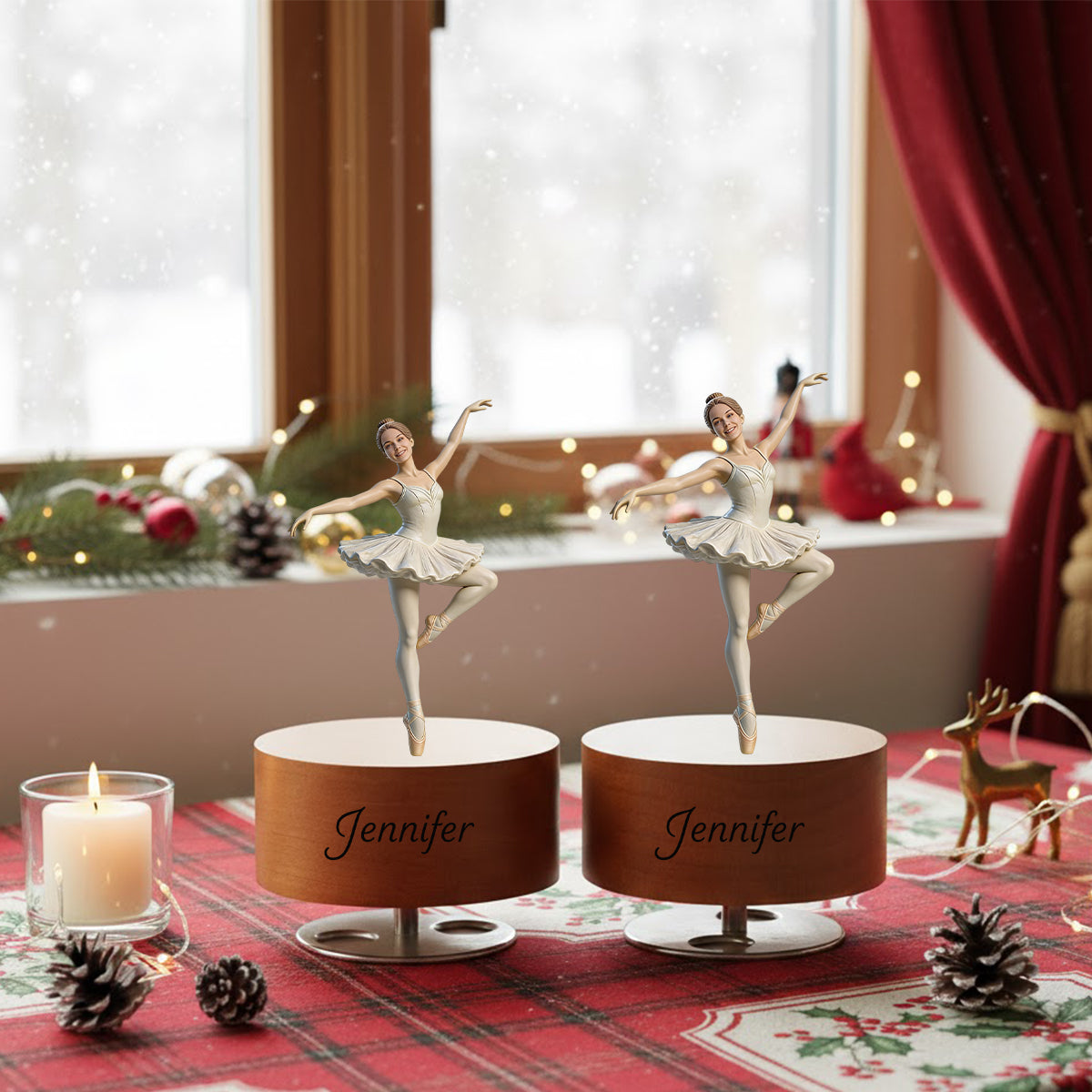 Custom From Any Photo - Personalized Ballet Rotating Music Plaque