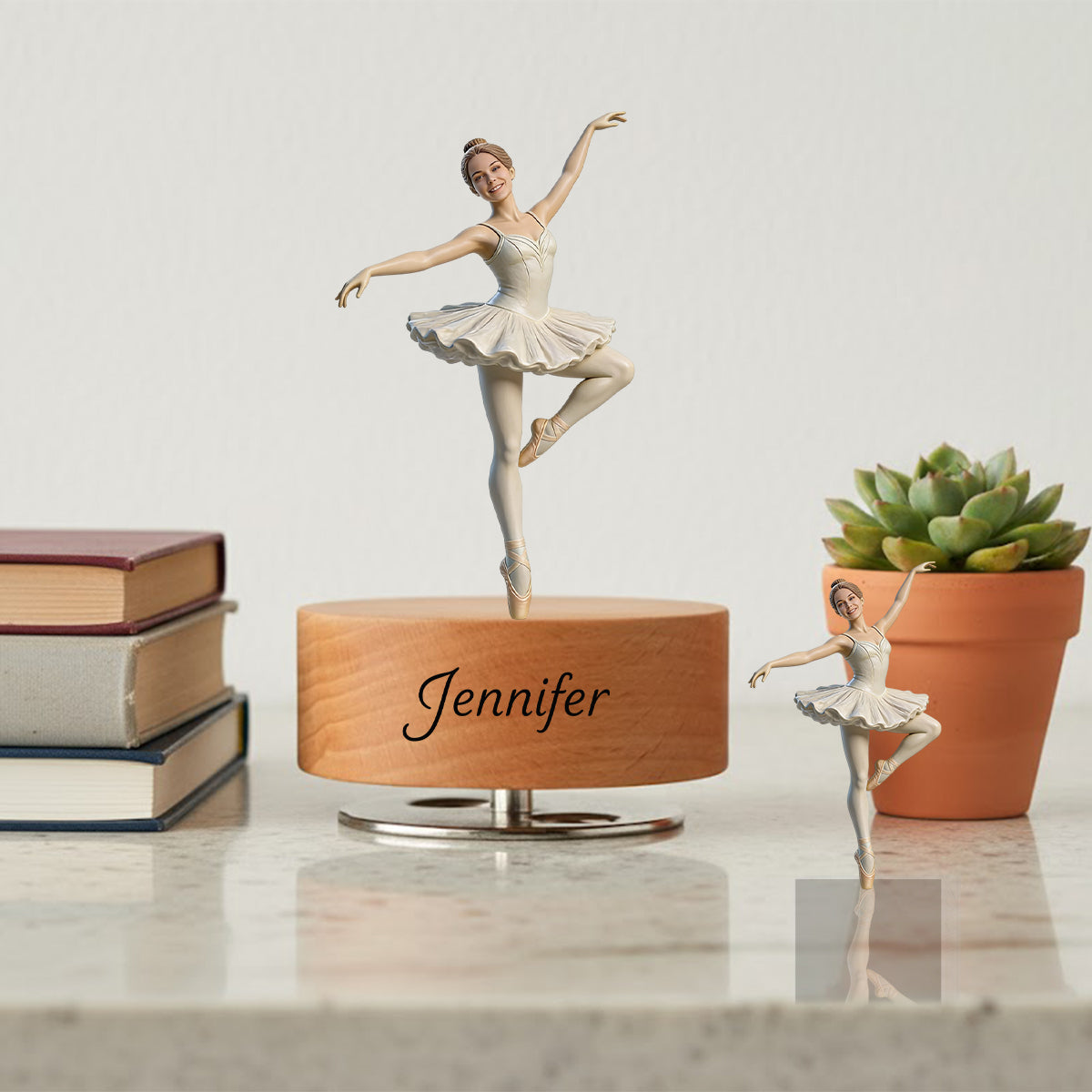 Custom From Any Photo - Personalized Ballet Rotating Music Plaque