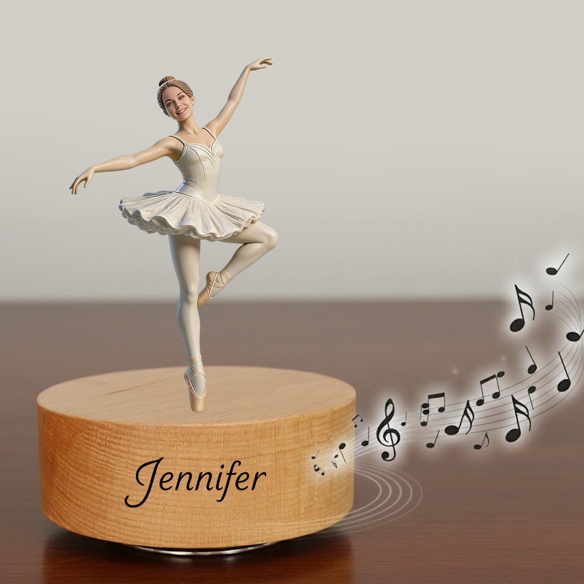 Custom From Any Photo - Personalized Ballet Rotating Music Plaque