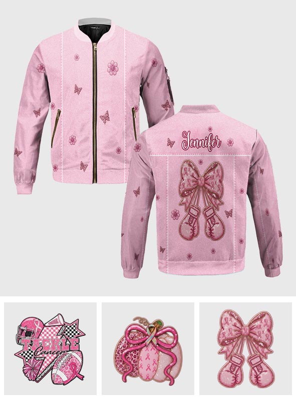 We Wear Pink - Personalized Breast Cancer Awareness Bomber Jacket