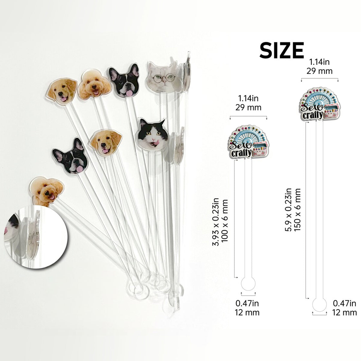 Love Sewing - Personalized Sewing Set Accent Mug with Acrylic Stirrers