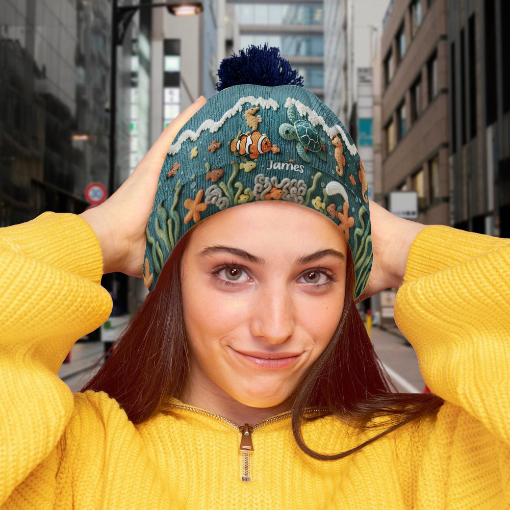 Sea Lover Turtle Fish - Personalized Turtle Beanie Hat