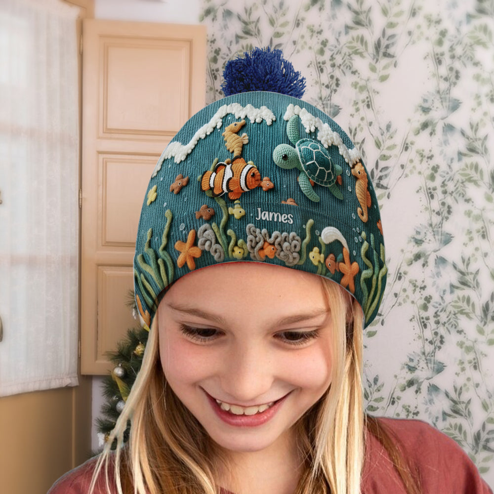 Sea Lover Turtle Fish - Personalized Turtle Beanie Hat