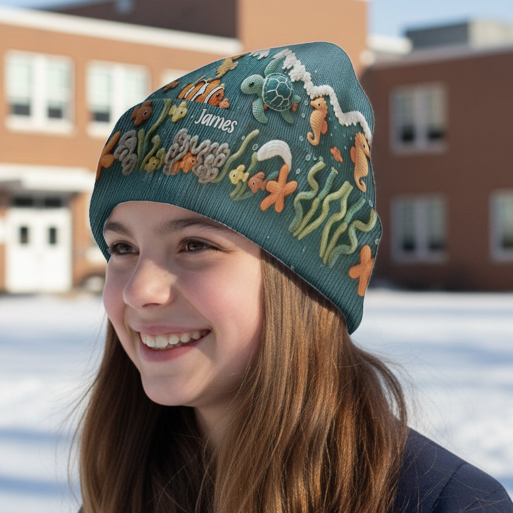 Sea Lover Turtle Fish - Personalized Turtle Beanie Hat