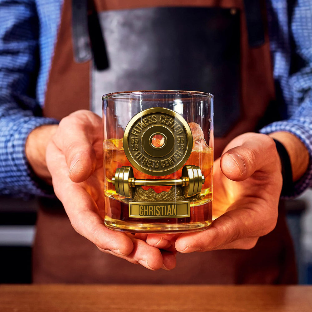 No Pain No Gain - Personalized Fitness Whiskey Glass