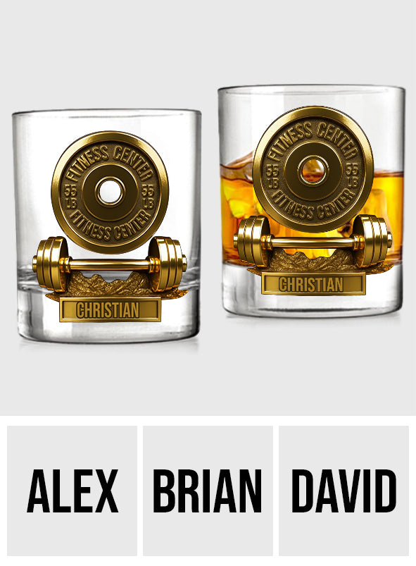 No Pain No Gain - Personalized Fitness Whiskey Glass
