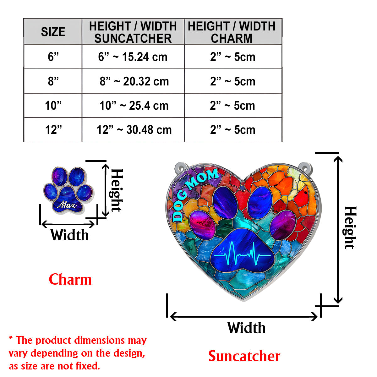 Dog Mom - Personalized Dog Window Hanging Suncatcher With Custom Charms