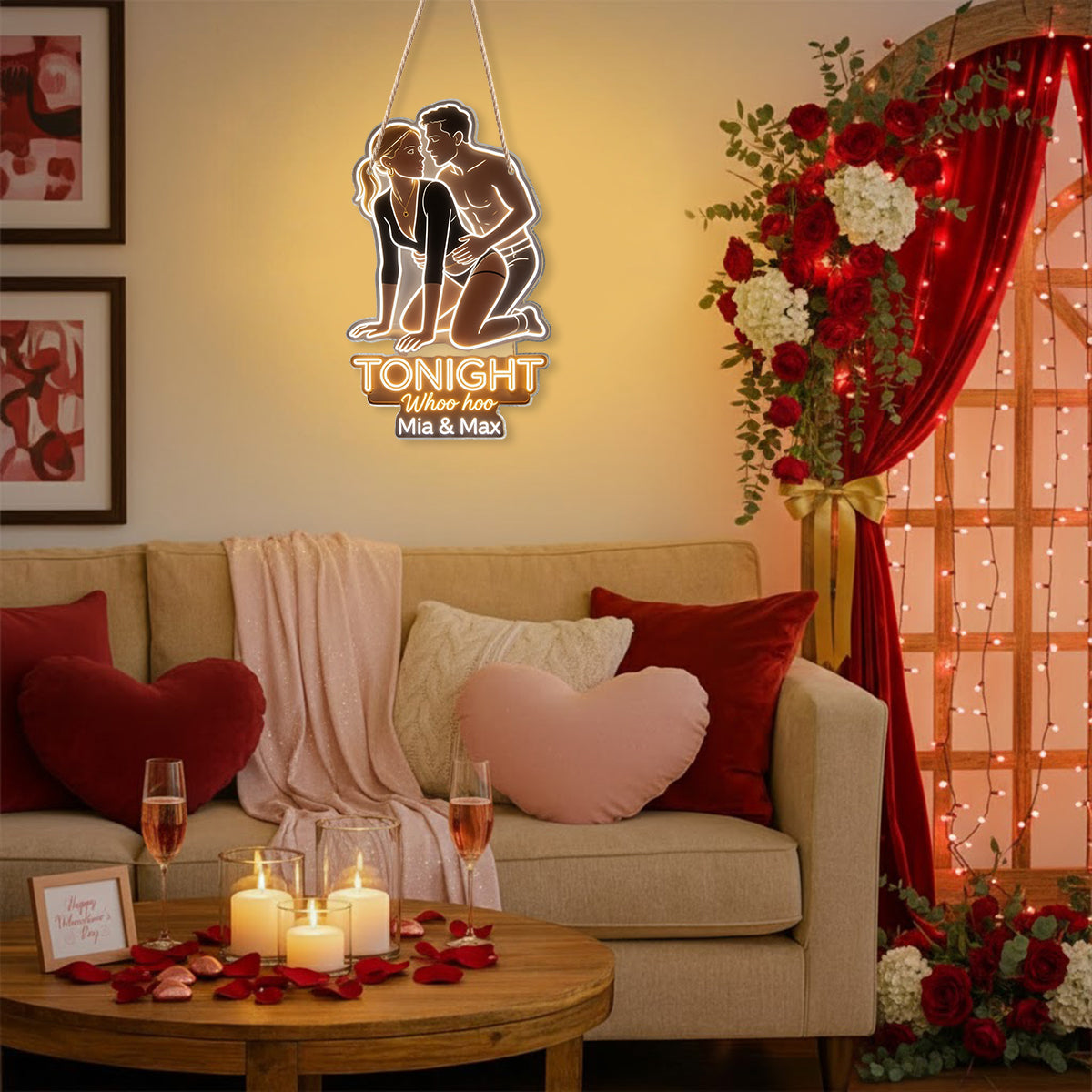 Tonight - Personalized Spicy Couple LED Light Acrylic Sign