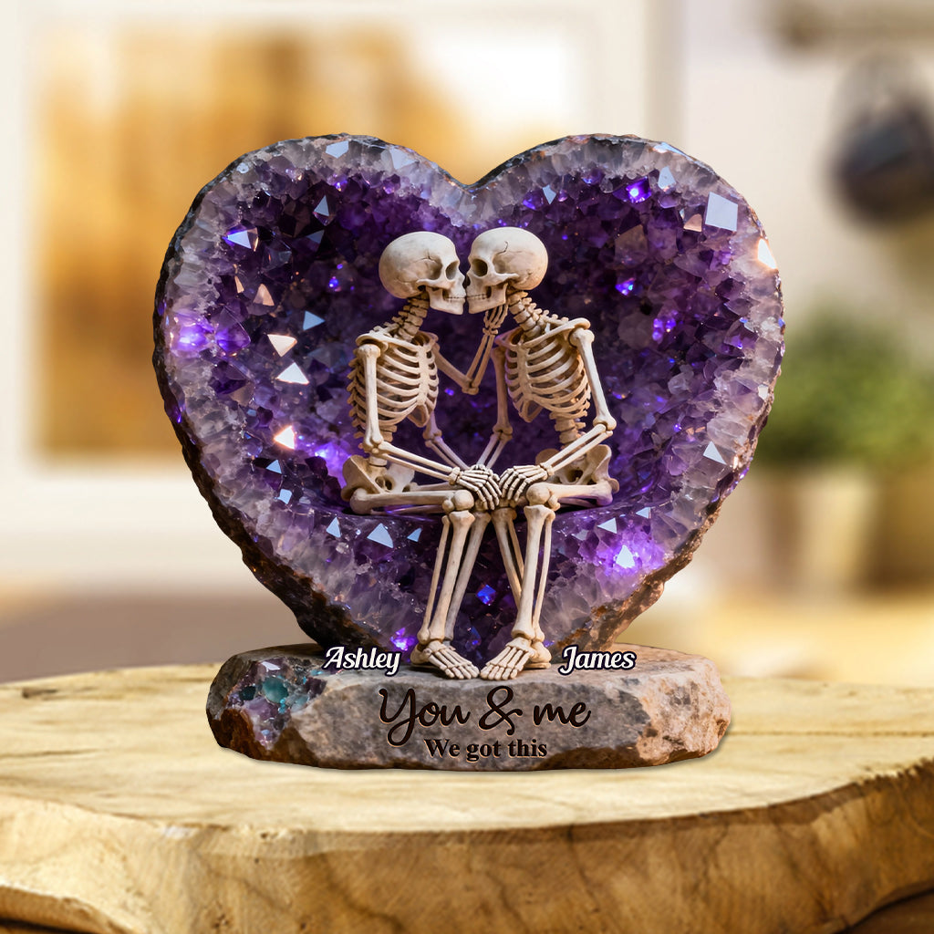 You & Me We Got This - Personalized Skull Custom Shaped Acrylic Plaque