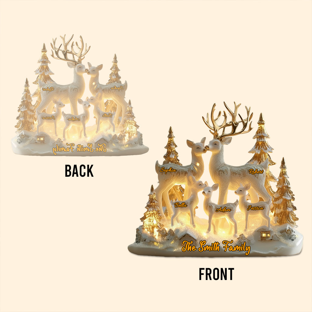 Family Will Always Connected By Heart - Personalized Family Custom Shaped Acrylic Plaque