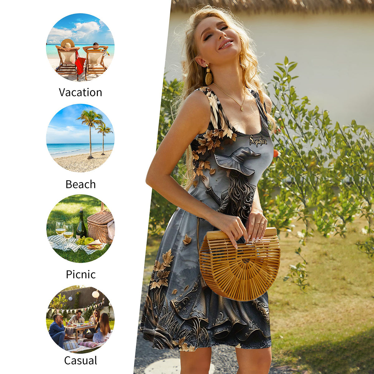 Beautiful Witch - Personalized Witch Sleeveless Dress