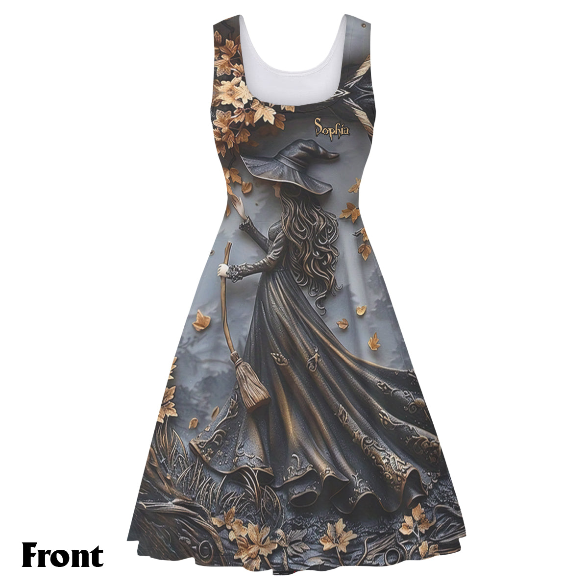 Beautiful Witch - Personalized Witch Sleeveless Dress