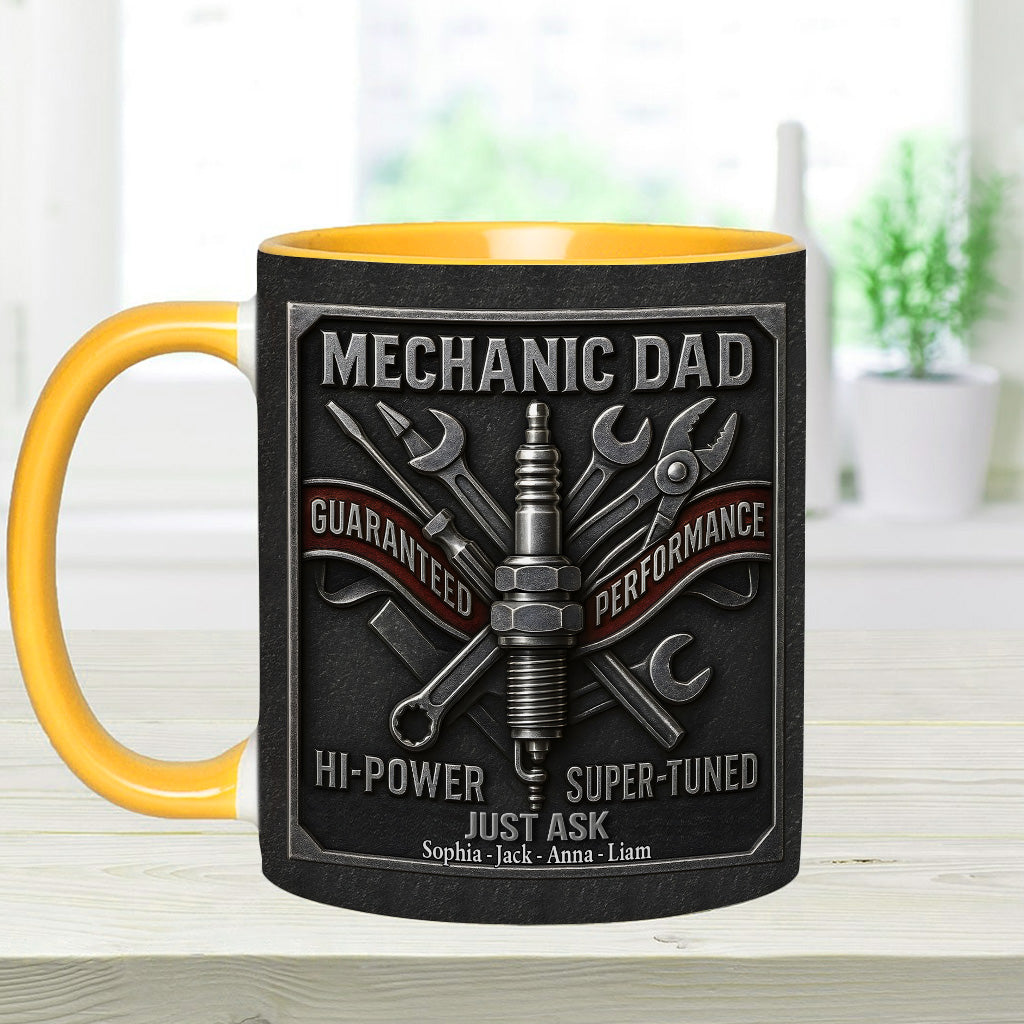Mechanic Dad - Personalized Mechanic Accent Mug