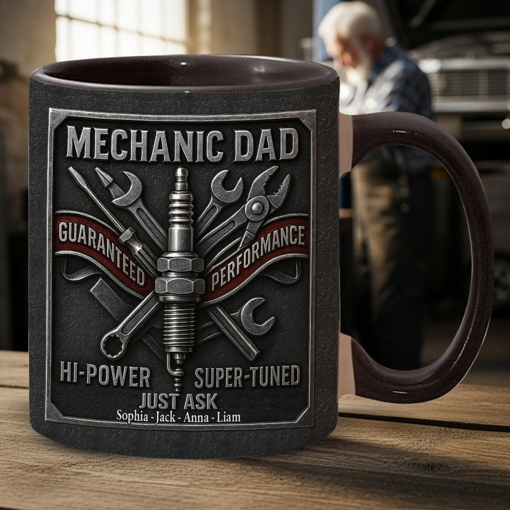 Mechanic Dad - Personalized Mechanic Accent Mug