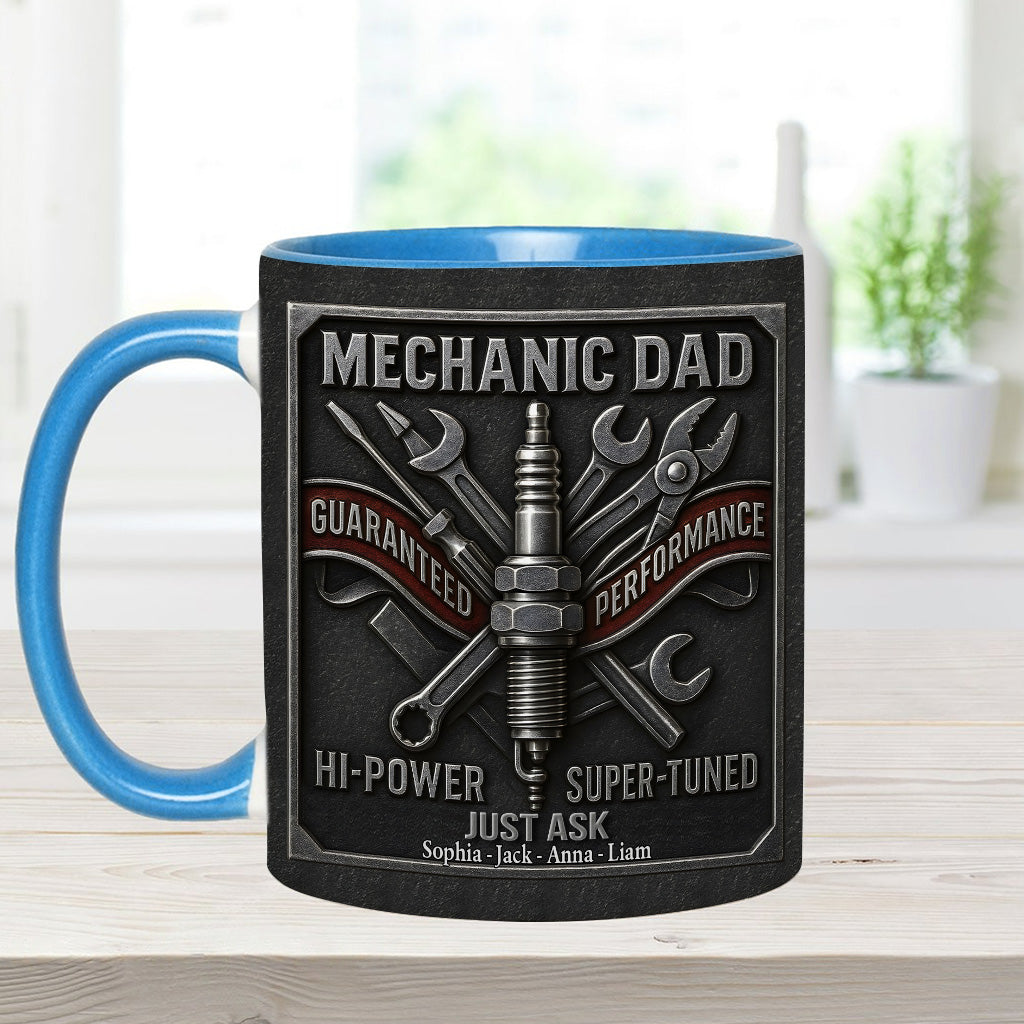 Mechanic Dad - Personalized Mechanic Accent Mug