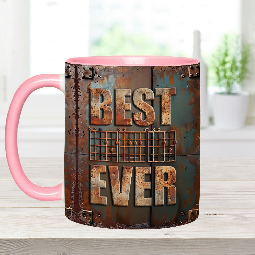 Best Guitar Dad Ever - Personalized Guitar Accent Mug
