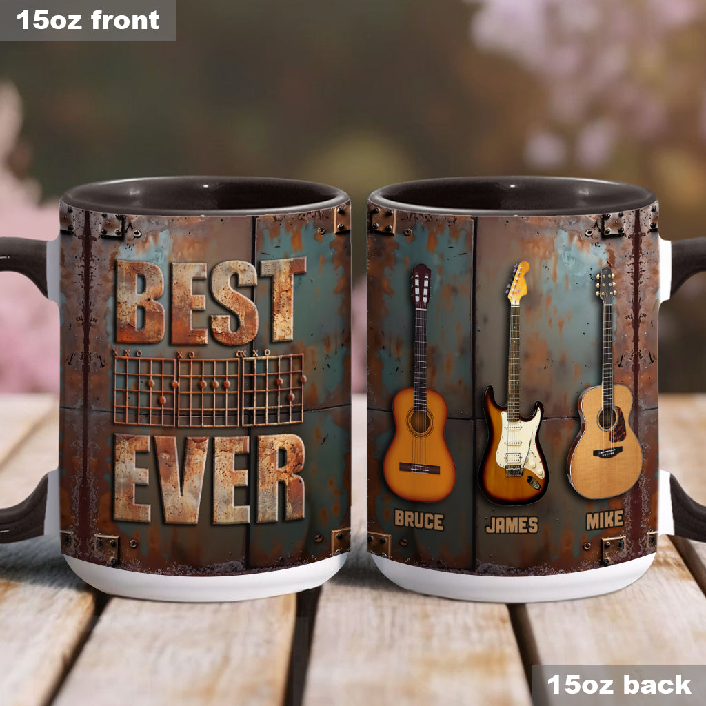 Best Guitar Dad Ever - Personalized Guitar Accent Mug