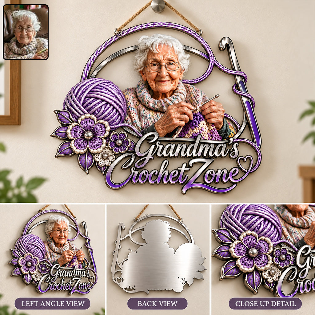 Crochet Lover Gift - Personalized Crocheting 3D Printed Cut Metal Sign