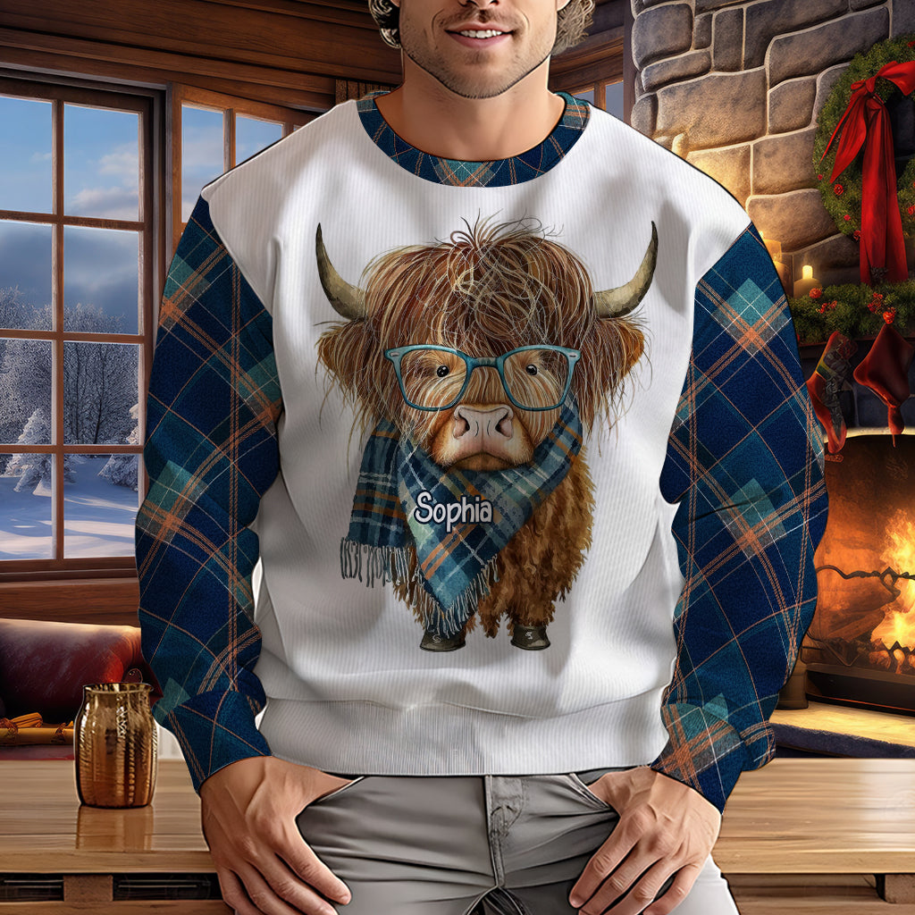 Love Highland Cows - Personalized Highland Cow Ugly Sweater
