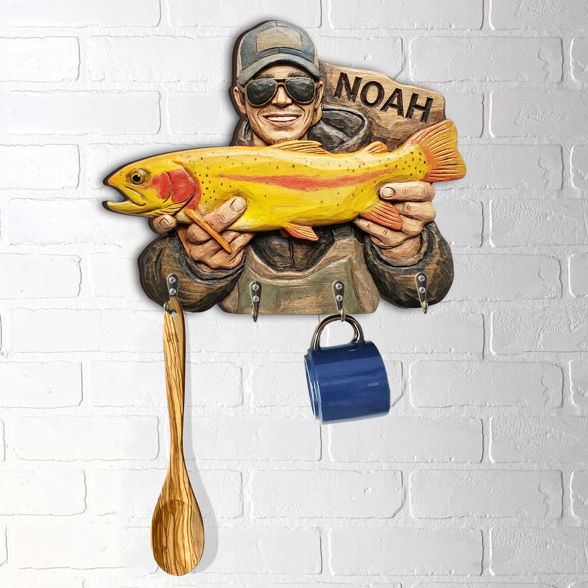 Custom From Any Photo - Personalized Fishing Custom Shaped Hanging Rack
