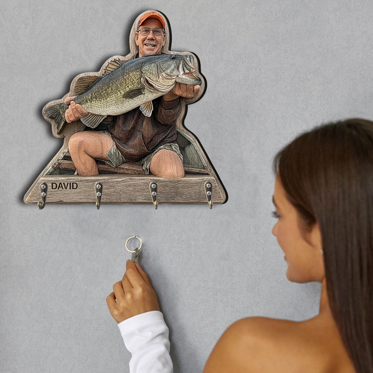 Custom From Any Photo - Personalized Fishing Custom Shaped Hanging Rack