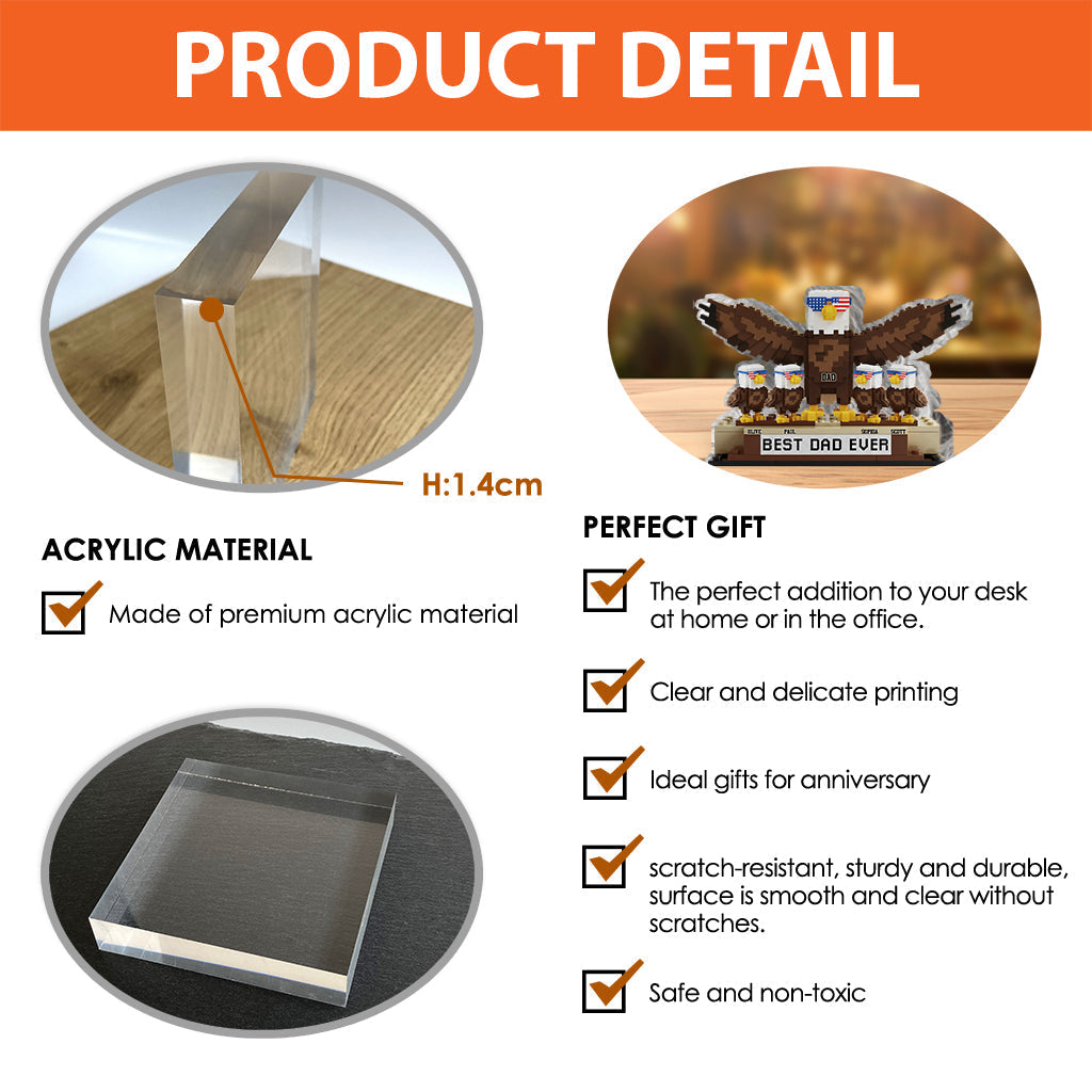 Best Dad Ever - Personalized Father Custom Shaped Acrylic Plaque