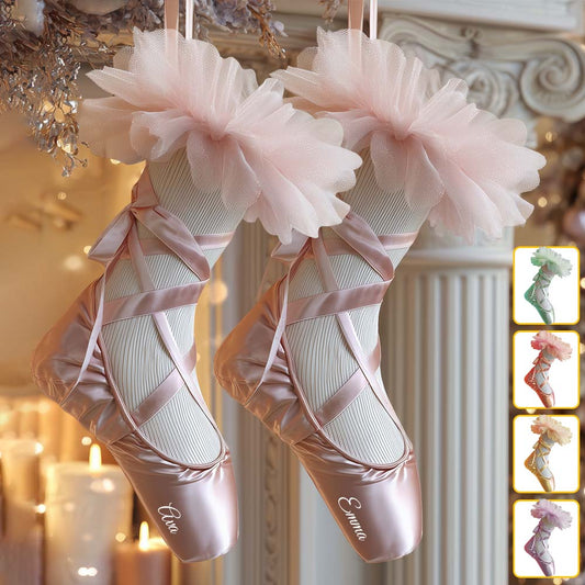 Perfect Gift For Ballet Lovers - Personalized Ballet Shaped Christmas Stocking