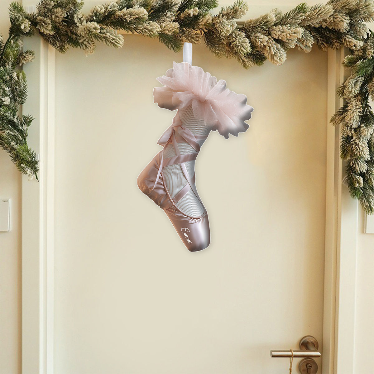 Perfect Gift For Ballet Lovers - Personalized Ballet Shaped Christmas Stocking