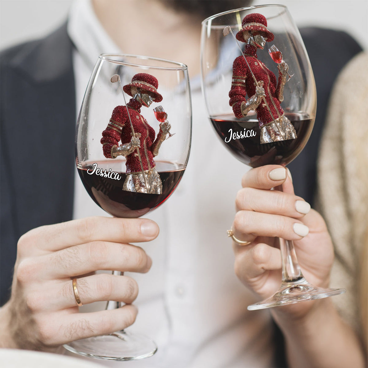 Golf And Wine - Personalized Golf Wine Glass With Long Stem