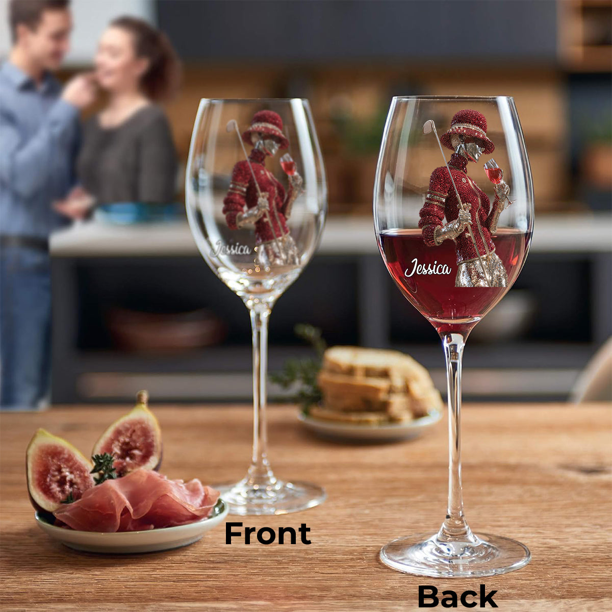 Golf And Wine - Personalized Golf Wine Glass With Long Stem