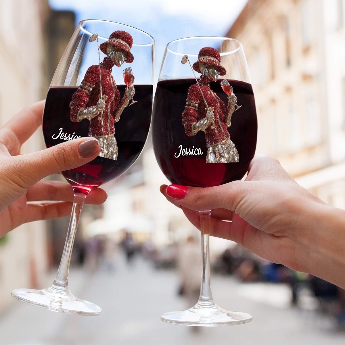 Golf And Wine - Personalized Golf Wine Glass With Long Stem