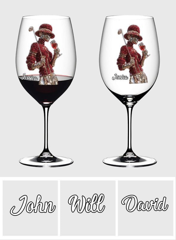 Golf And Wine - Personalized Golf Wine Glass With Long Stem