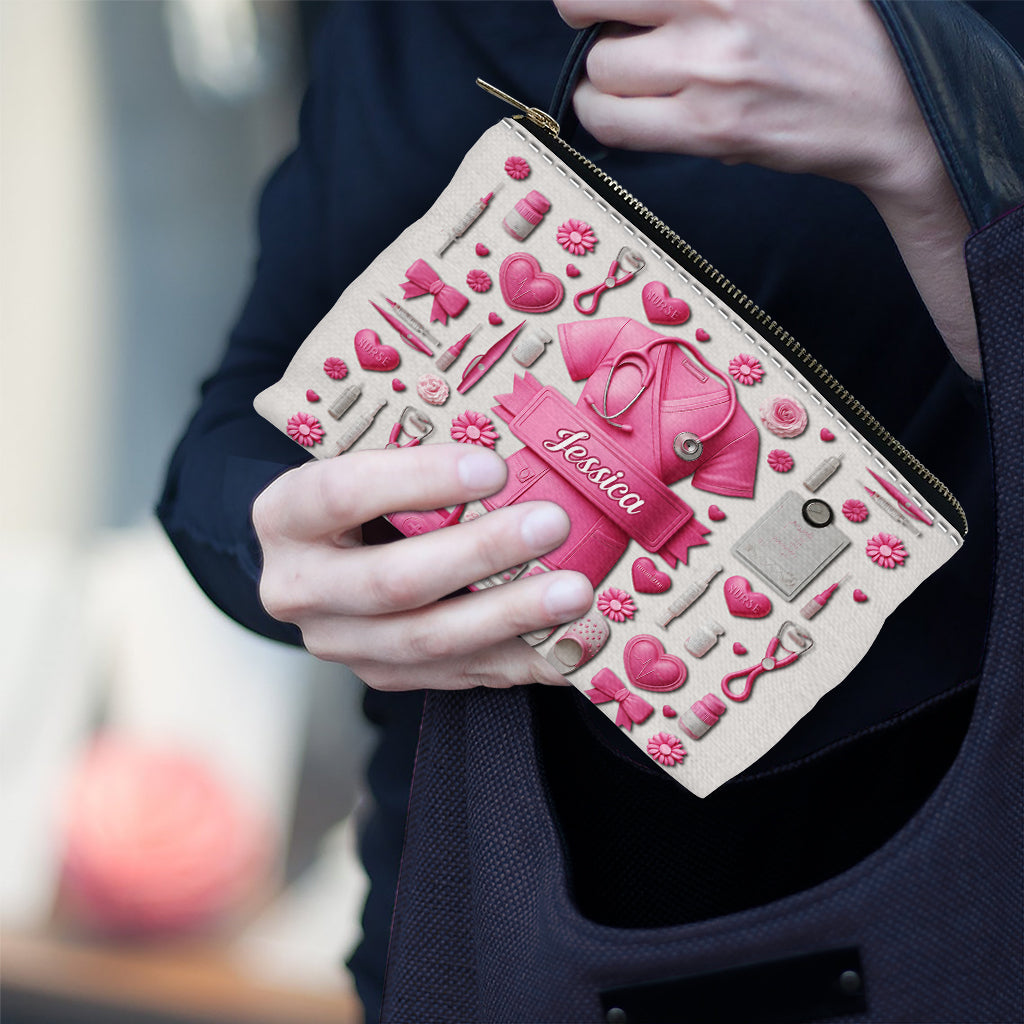 Nursing Is A Work Of Heart - Personalized Nurse Pouch