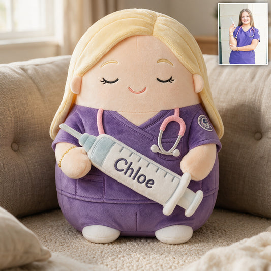 Custom From Any Photo, Any Job - Personalized Nurse Premium Faux Fur Pillow
