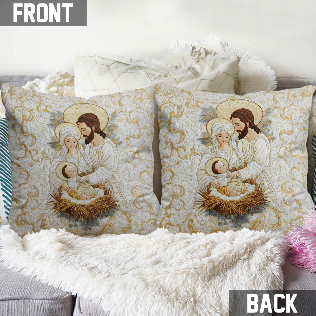 Bethlehem Starlight - Personalized Christian Throw Pillow