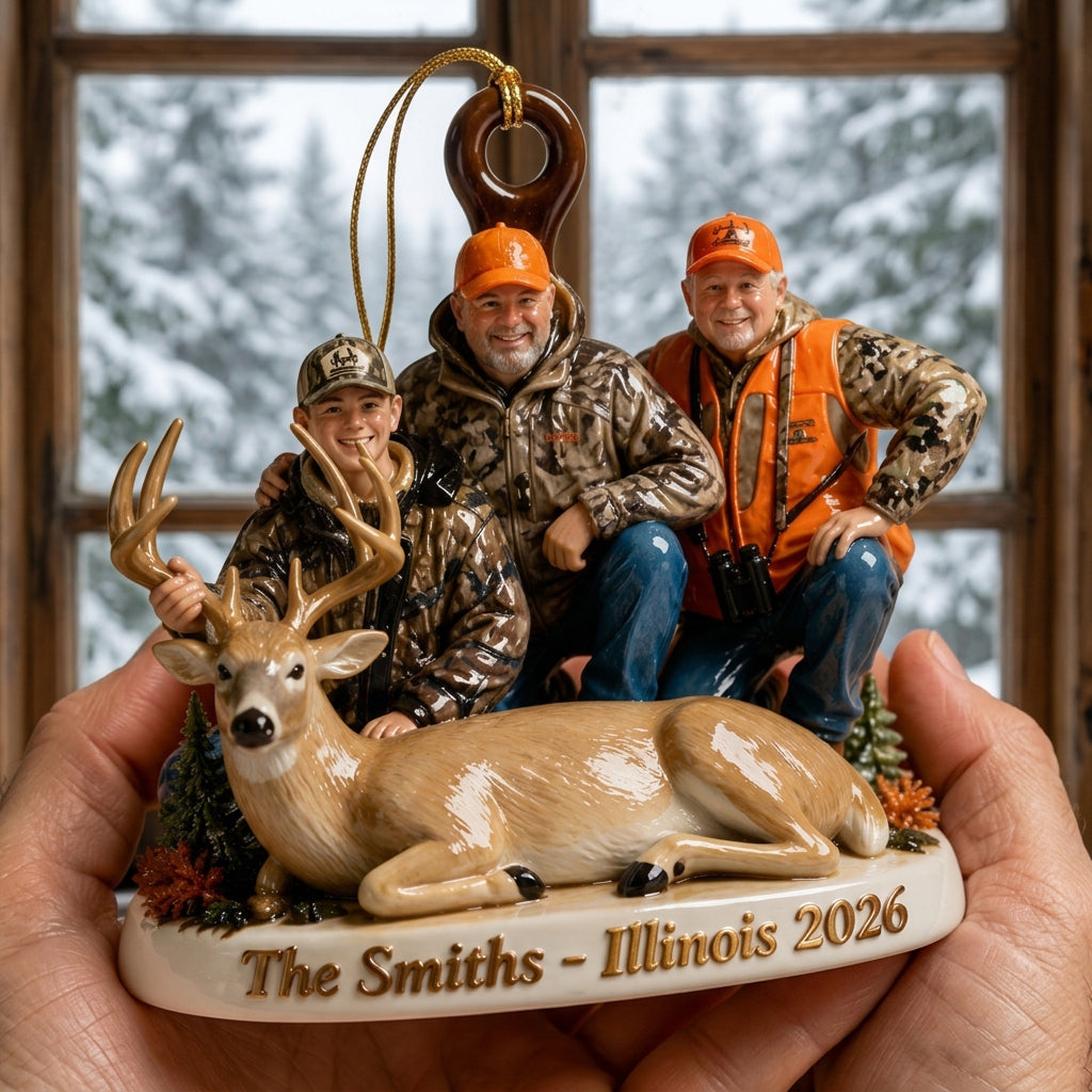Custom From Any Photo - Personalized Hunting Premium 3D Ornament