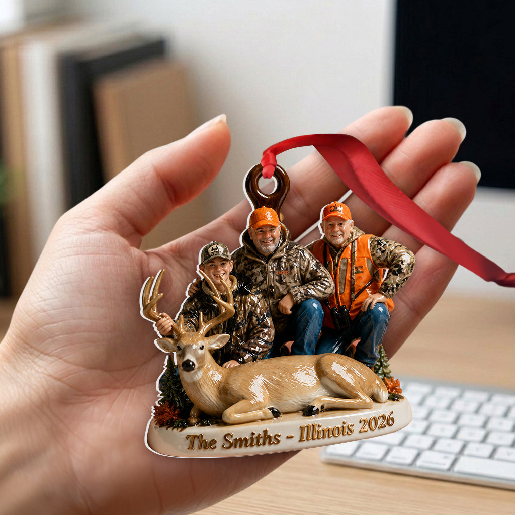 Custom From Any Photo - Personalized Hunting Premium 3D Ornament