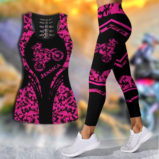 Dirt Girls - Personalized Dirt Bike Hollow Tank Top and Leggings